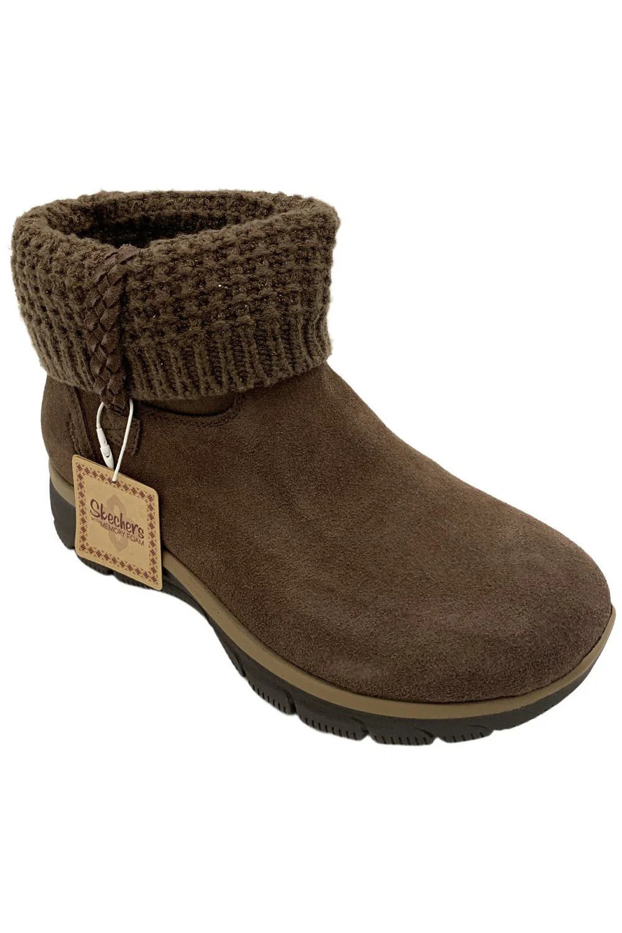 Skechers Women's Slip-Ins Easy Going Cozy Lovin' Boot Chocolate - Medium